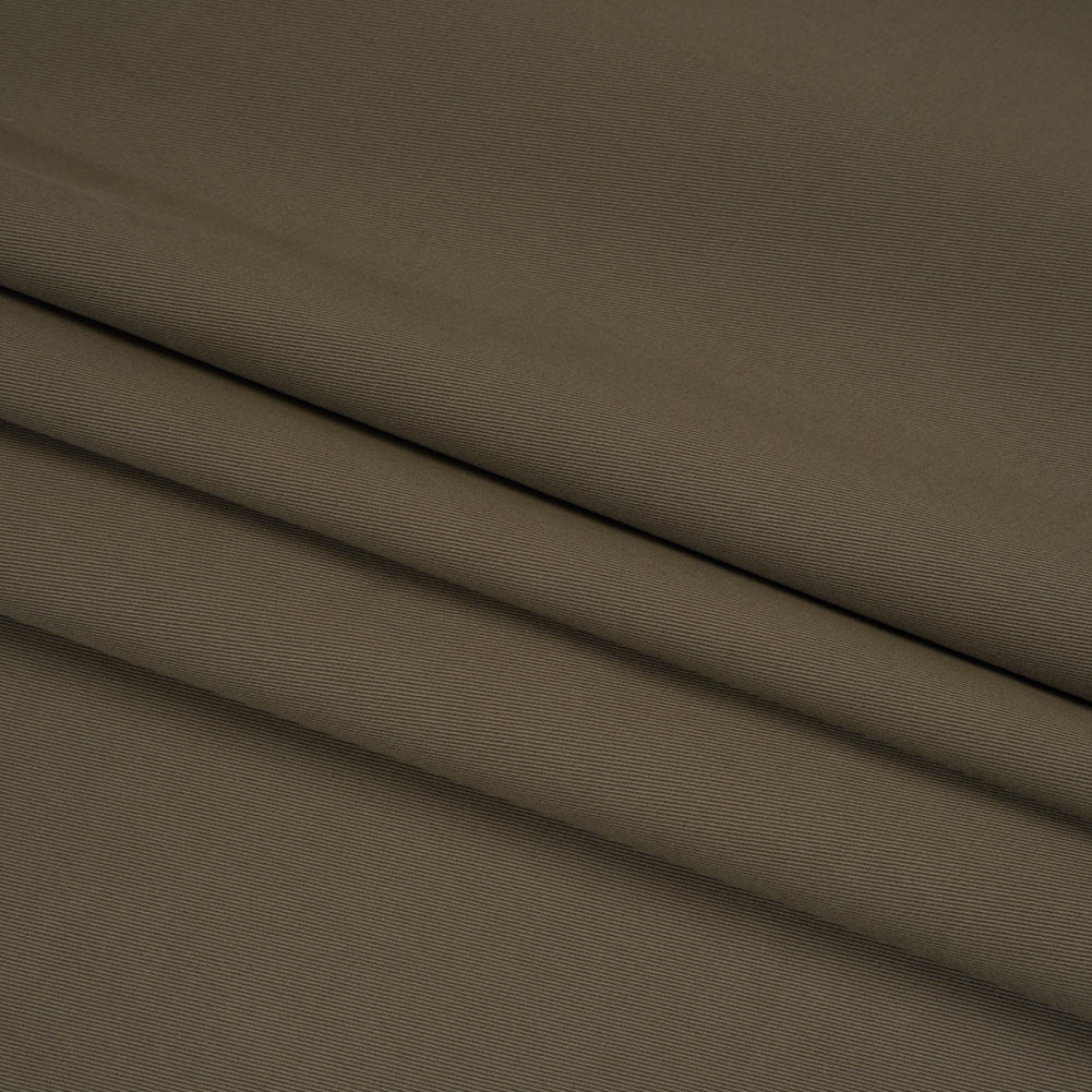 Stretch Cotton and Cashmere Twill Made in Italy - Army Green - Deadstock - Folded
