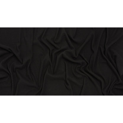Stretch Brushed Double Face 2x2 Rib Knit - Black - Deadstock