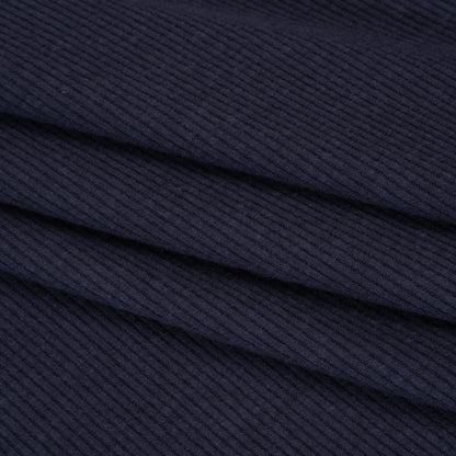 Stretch Brushed Double Face 2x2 Rib Knit - Navy - Deadstock Folded