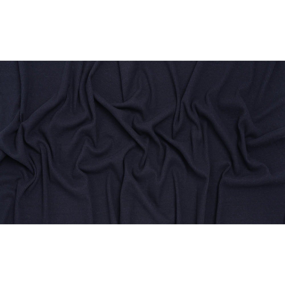 Stretch Brushed Double Face 2x2 Rib Knit - Navy - Deadstock Full