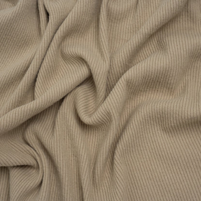 Stretch Brushed Double Face 2x2 Rib Knit - Taupe - Deadstock