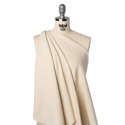 Stretch Cotton 2x2 Rib Knit - Cream - Deadstock