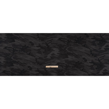 Lightweight Polyester Jersey Print - Black and Charcoal Subtle Camouflage - Deadstock Full