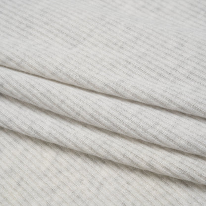 Brushed Cozy Polyester 2x2 Rib Knit - Ash Gray - Deadstock