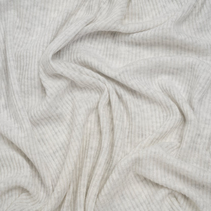 Brushed Cozy Polyester 2x2 Rib Knit - Ash Gray - Deadstock