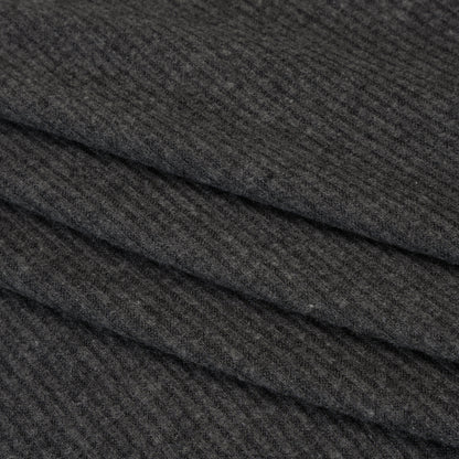 Brushed Cozy Stretch Viscose 2x2 Rib Knit - Anthracite Gray - Deadstock