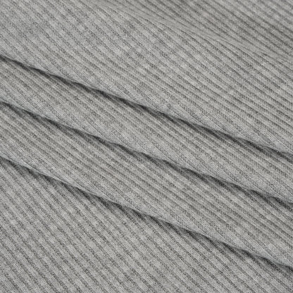 Brushed Cozy Stretch Viscose 2x2 Rib Knit - Heather Gray - Deadstock