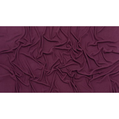 Brushed Cozy Stretch Viscose 2x2 Rib Knit - Plum - Deadstock Full