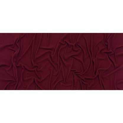 Brushed Cozy Stretch Viscose 2x2 Rib Knit - Wine - Deadstock