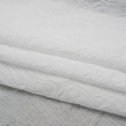 Crinkled Lightweight Cotton Woven - White PFD - Deadstock