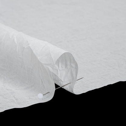 Crinkled Lightweight Cotton Woven - White PFD - Deadstock