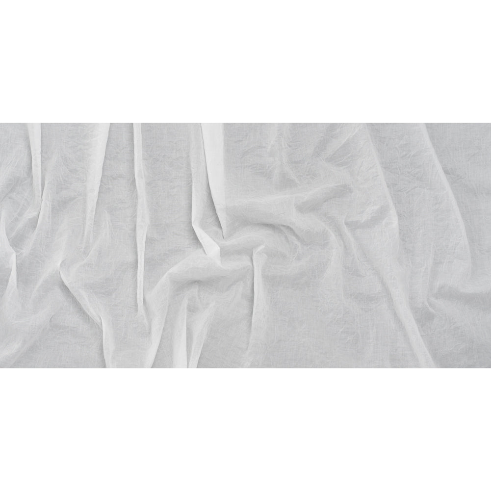 Crinkled Lightweight Cotton Woven - White PFD - Deadstock - Full