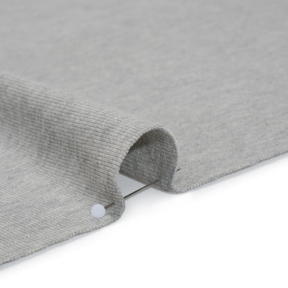 Cotton and Polyester 1x1 Rib Knit - Heathered Warm Gray - Deadstock Detail