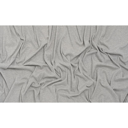 Cotton and Polyester 1x1 Rib Knit - Heathered Warm Gray - Deadstock Full