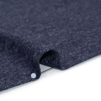 Cozy Brushed Stretch Rayon Sweater Knit - Heathered Bright Navy - Deadstock Detail