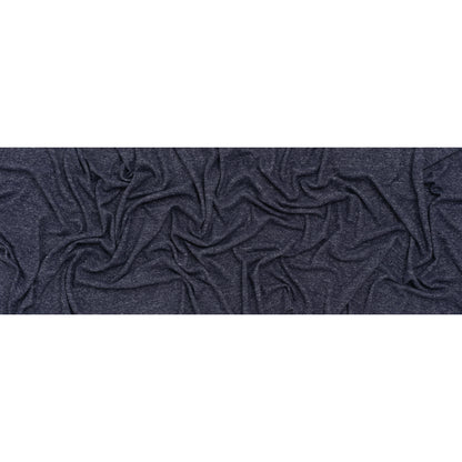 1 Yard of Cozy Brushed Stretch Rayon Sweater Knit - Heathered Navy Blue - Deadstock
