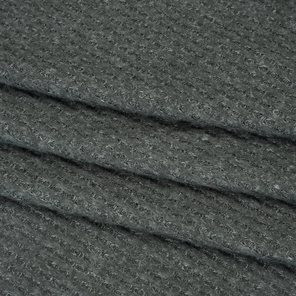 Brushed Stretch Rayon and Polyester Waffle Sweater Knit - Heathered Anthracite Gray - Deadstock