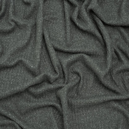 Brushed Stretch Rayon and Polyester Waffle Sweater Knit - Heathered Anthracite Gray - Deadstock