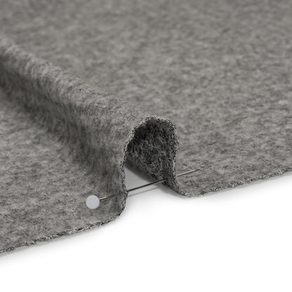 Brushed Stretch Rayon and Polyester Waffle Sweater Knit - Heathered Light Gray - Deadstock Detail
