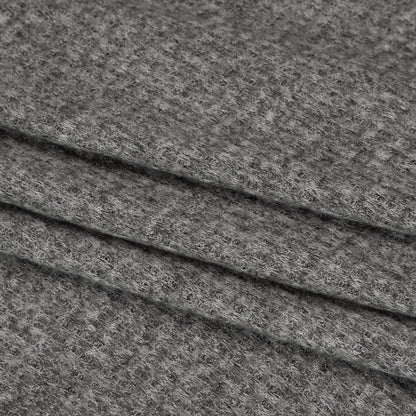 Brushed Stretch Rayon and Polyester Waffle Sweater Knit - Heathered Dark Gray - Deadstock Folded
