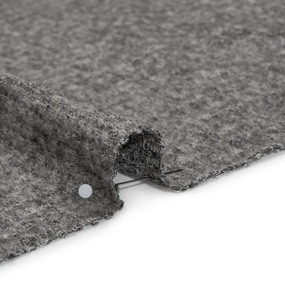 Brushed Stretch Rayon and Polyester Waffle Sweater Knit - Heathered Dark Gray - Deadstock Detail