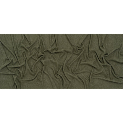 Brushed Stretch Rayon and Polyester Waffle Sweater Knit - Heathered Moss Green - Deadstock