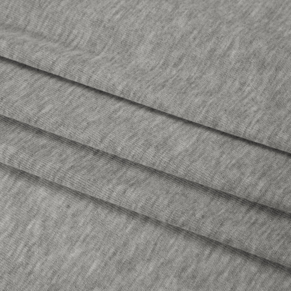 Polyester 1x1 Rib Knit - Heathered Gray - Deadstock - Folded