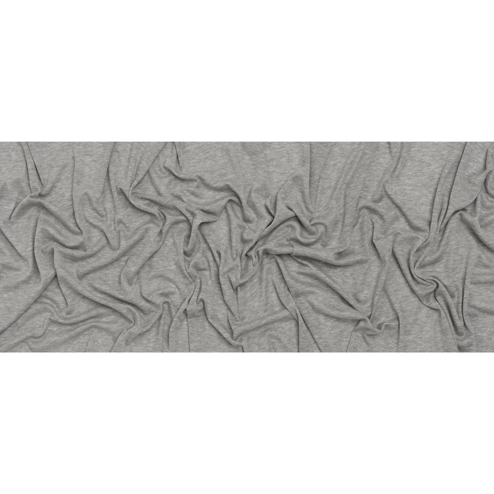 Polyester 1x1 Rib Knit - Heathered Gray - Deadstock - Full