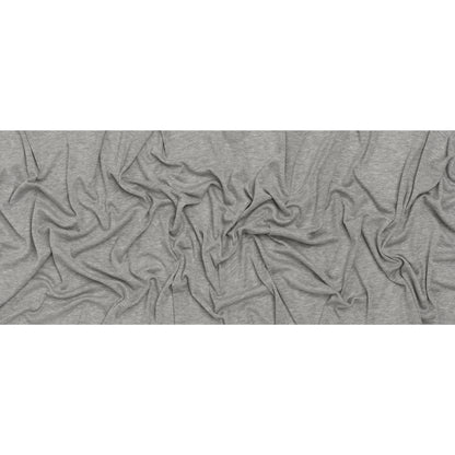 Polyester 1x1 Rib Knit - Heathered Gray - Deadstock