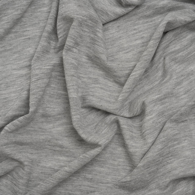 Lightweight Modal, Polyester and Cotton Jersey - Heathered Gray - Deadstock