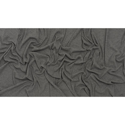 Cotton and Polyester 2x2 Rib Knit - Dark Heathered Gray - Deadstock