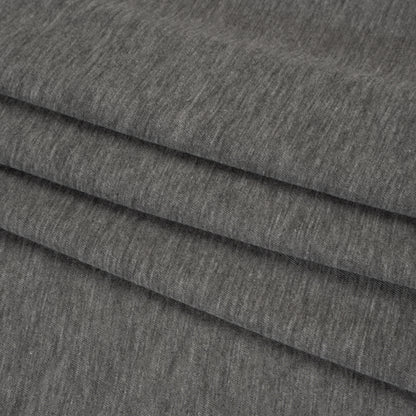 Lightweight Polyester and Cotton Jersey - Heathered Dark Gray - Deadstock