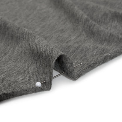 Lightweight Polyester and Cotton Jersey - Heathered Dark Gray - Deadstock