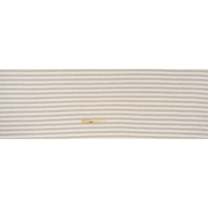 Lightweight Cotton and Polyester Jersey - Beige and White Stripes - Deadstock