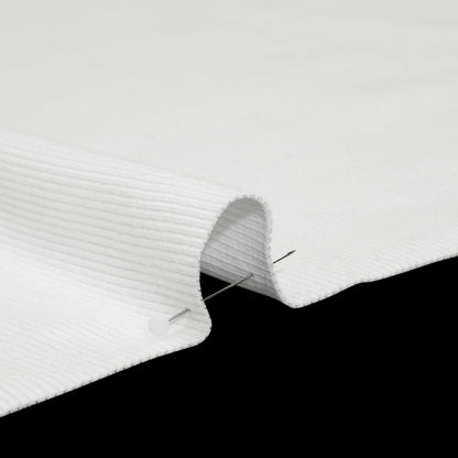 Stretch Cotton 2x2 Rib Knit - White PFD - Deadstock