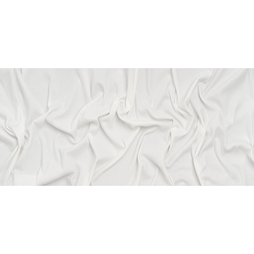 Stretch Cotton 2x2 Rib Knit - White PFD - Deadstock