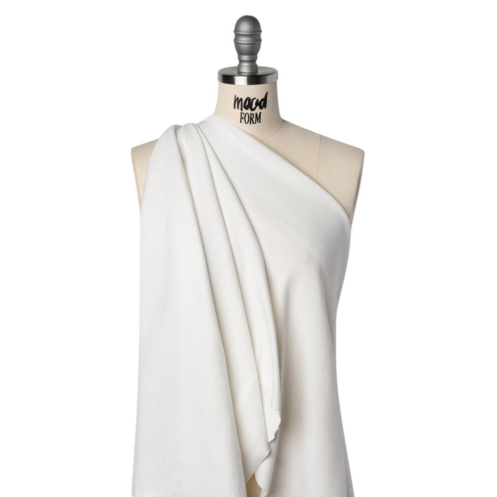 Stretch Cotton 2x2 Rib Knit - White PFD - Deadstock