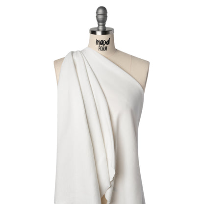 Stretch Cotton 2x2 Rib Knit - White PFD - Deadstock
