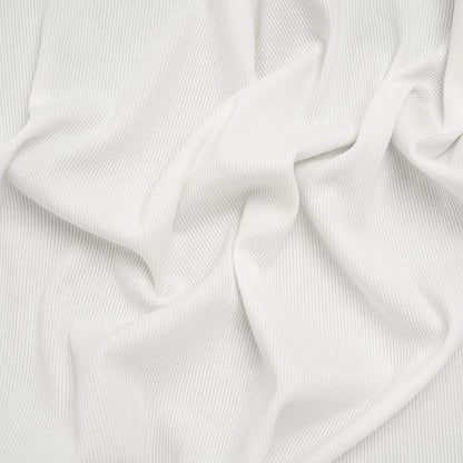 Stretch Cotton 2x2 Rib Knit - White PFD - Deadstock