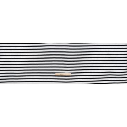 Cotton and Polyester Jersey - Black and White Stripes - Deadstock