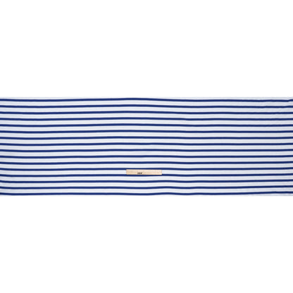 Cotton and Polyester Jersey - Blue and White Stripes - Deadstock Full