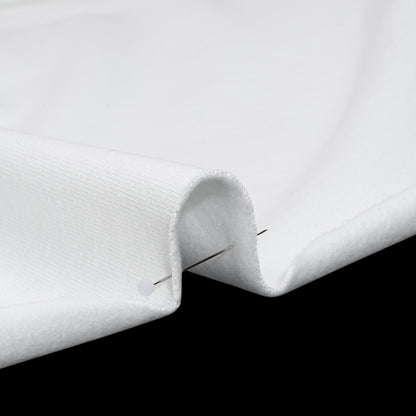 Cotton Brushed French Terry Sweatshirt Fleece - White - Deadstock