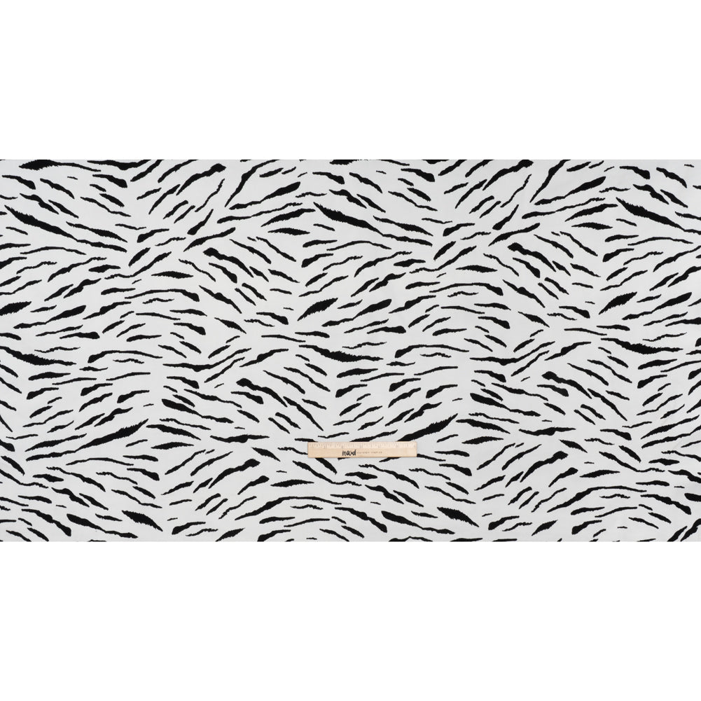 Stretch Cotton 2x2 Rib Knit Print - Black and White Zebra Stripes - Deadstock - Full