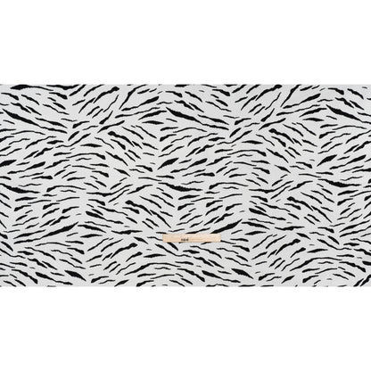 Stretch Cotton 2x2 Rib Knit Print - Black and White Zebra Stripes - Deadstock