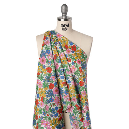 Liberty Fabrics Tana Lawn® - Clarabell Multi Bright - Red, Blue and Yellow Floral Folded