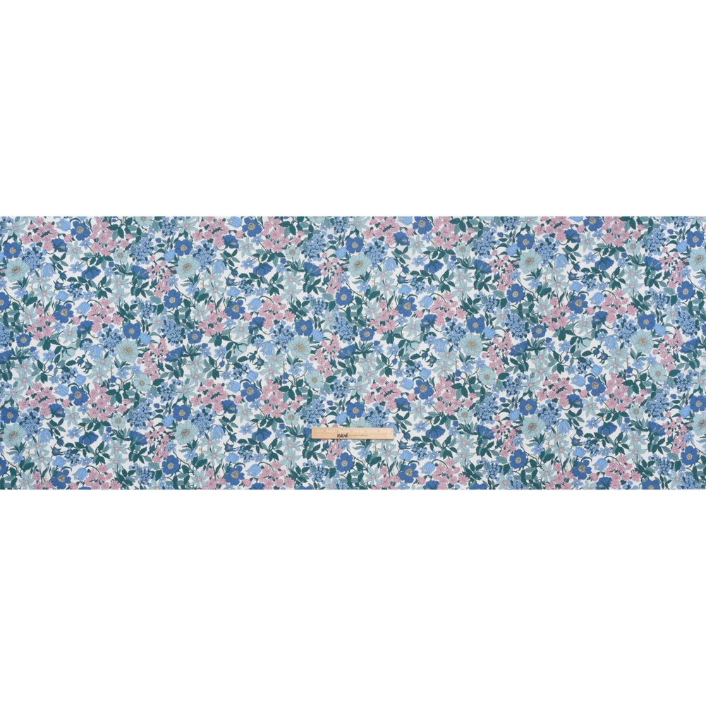 Liberty Fabrics Tana Lawn® - Clarabell Blue - Sky Blue, Teal and Baby Pink Floral