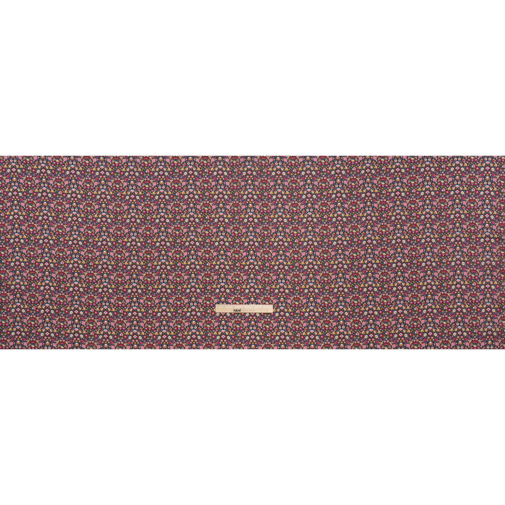 Liberty Fabrics Tana Lawn® - Meera Pink - Bright Pink, Blue and Brown Simple Floral - Full - Image 5 of 6