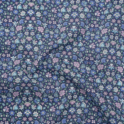 Liberty Fabrics Tana Lawn® - Meera Blue - Blue, Mint and White Simple Floral Drape