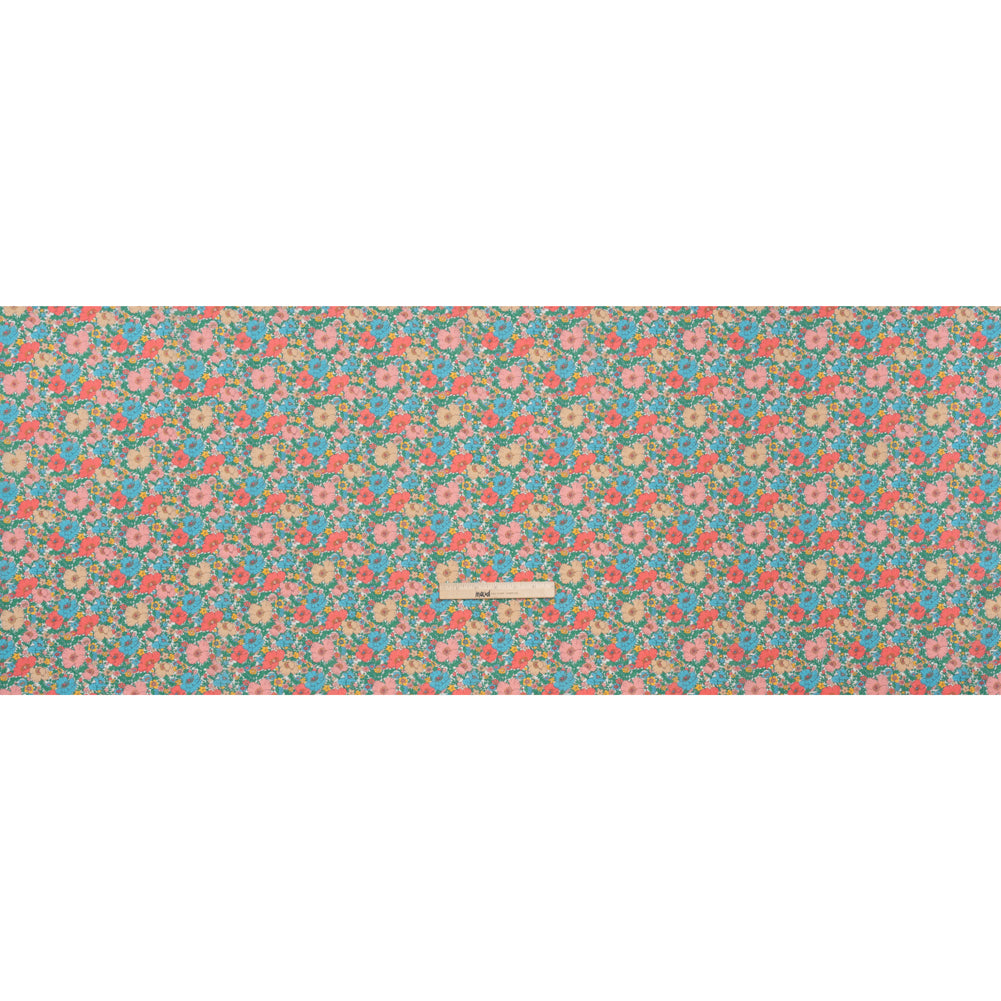 Liberty Fabrics Tana Lawn® - Meadow Song Green - Pink, Blue and Green Flower Field - Full - Image 5 of 6