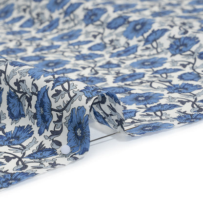 Liberty Fabrics Tana Lawn® - Astell Reece Blue - Blue and White Flower Vines Full